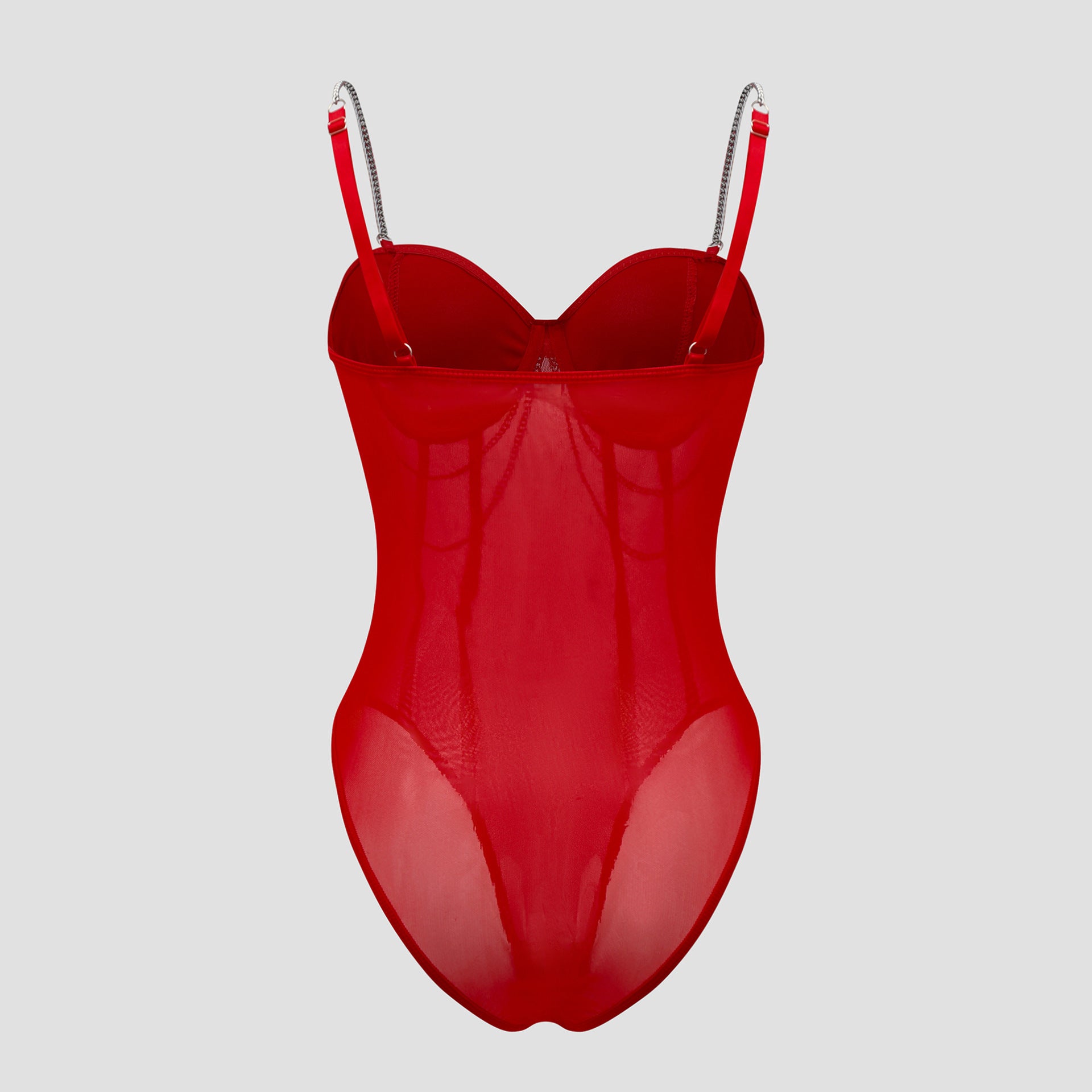 Strapless Sheer Mesh Jumpsuit with Metallic Chain Design For Women, NoHo, BYMANYC New York. - BYMANYC ® New York  