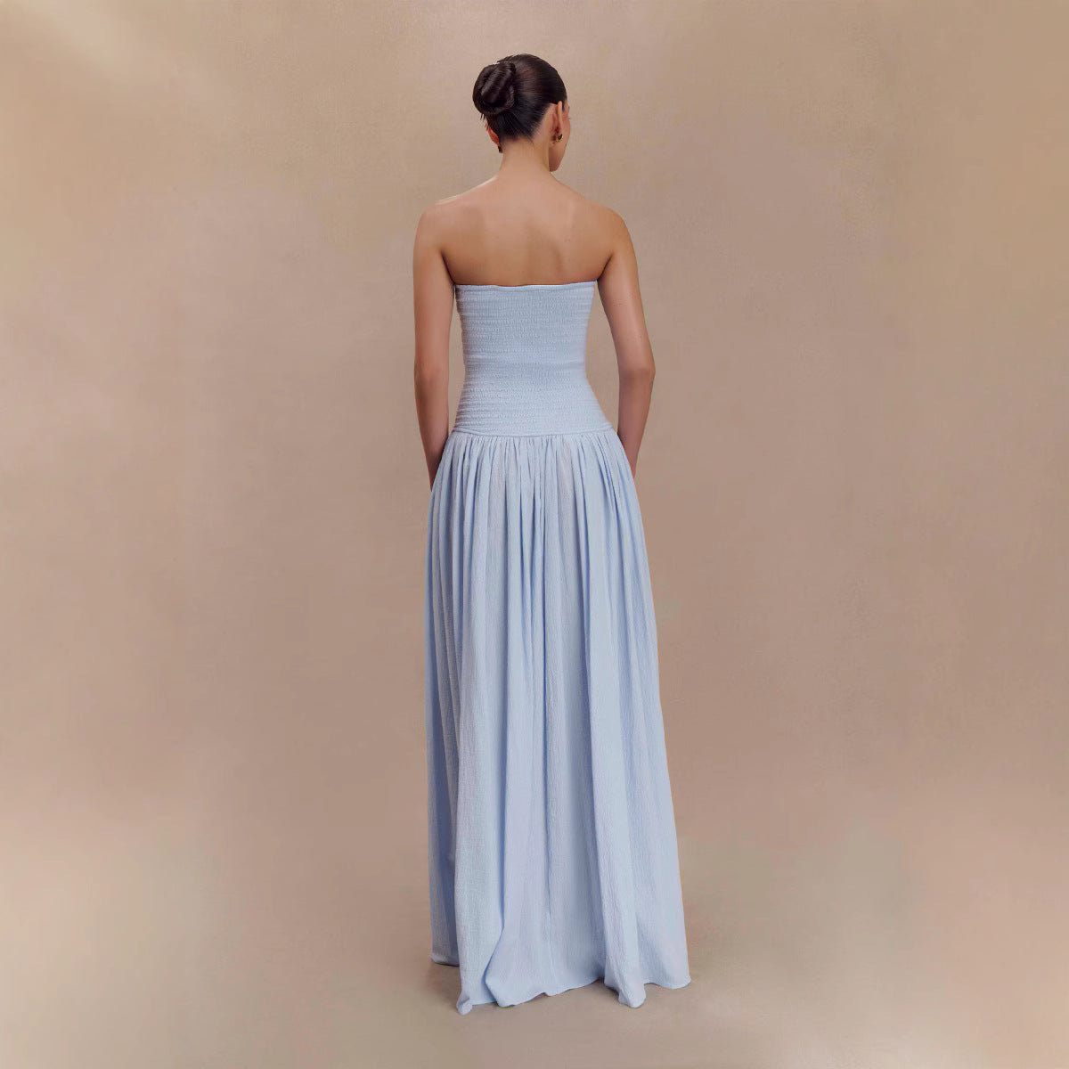Strapless Shirred Backless Long Dress For Women, Williamsburg, BYMANYC New York. - BYMANYC ® New York  