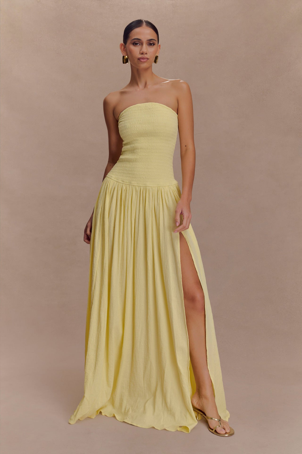 Strapless Shirred Backless Long Dress For Women, Williamsburg, BYMANYC New York. - BYMANYC ® New York  