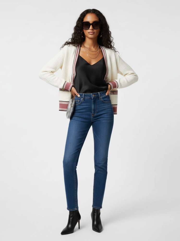 Striped Knit Cardigan, Greenwich Village | Women - BYMANYC ® New York - BYMANYC ® New York  