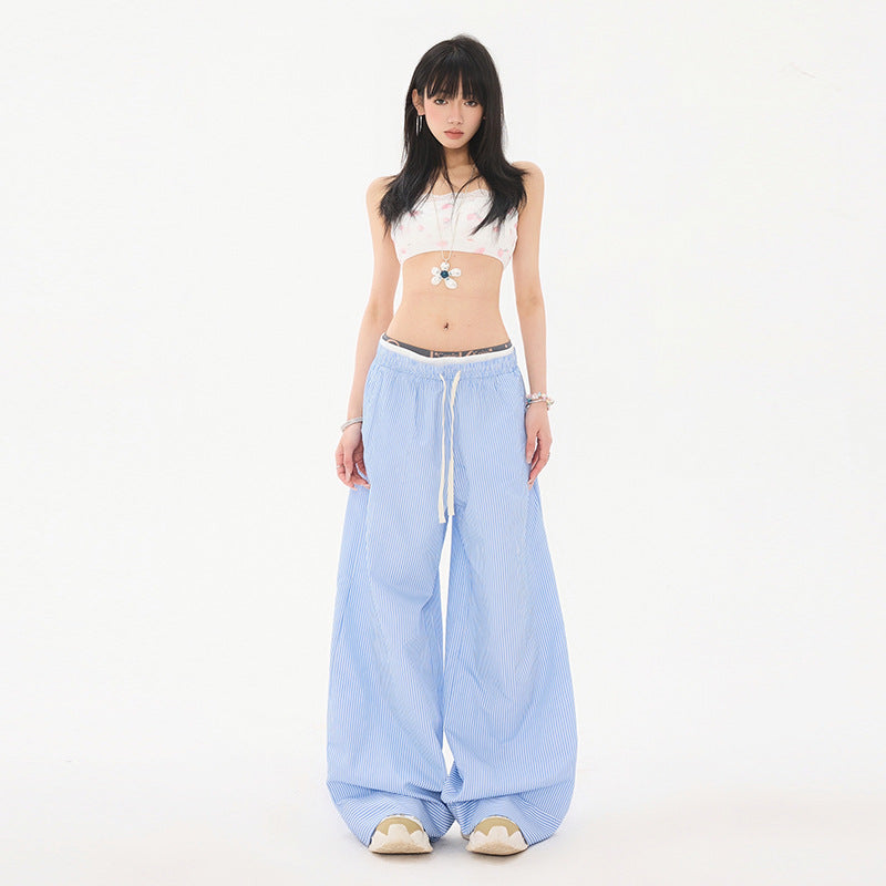 Striped Wide-Leg Pants, Hamptons | Women - BYMANYC ® New York - BYMANYC ® New York  