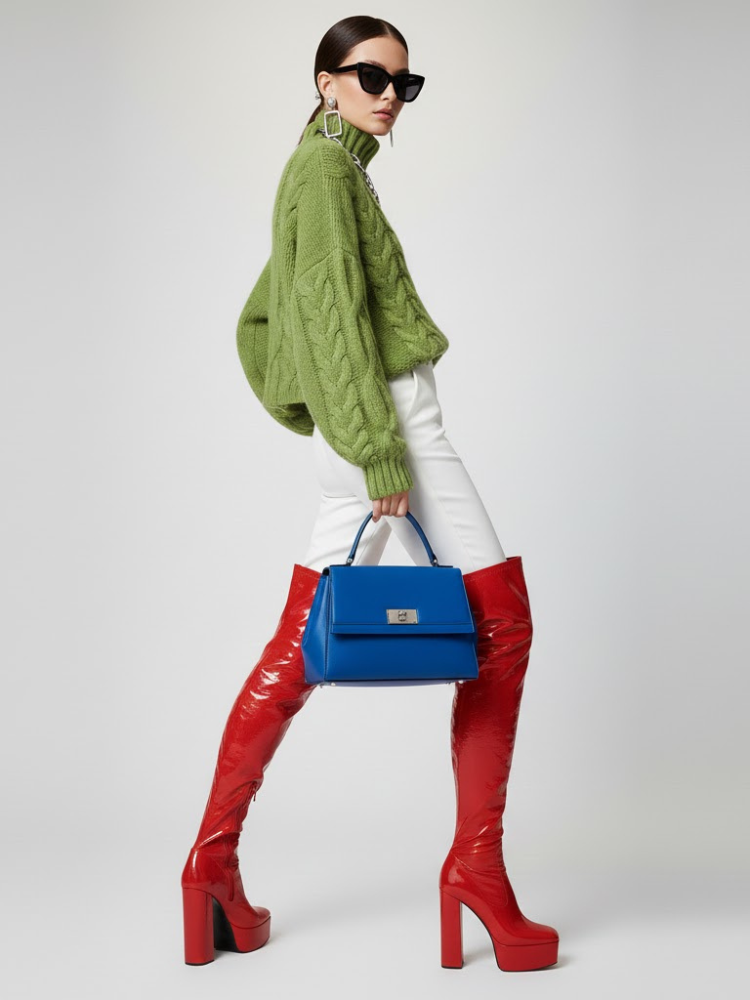 Green Cable Knit Sweater TRIBECA: New Colección COUTURE in NOLITA - BYMANYC ® New York