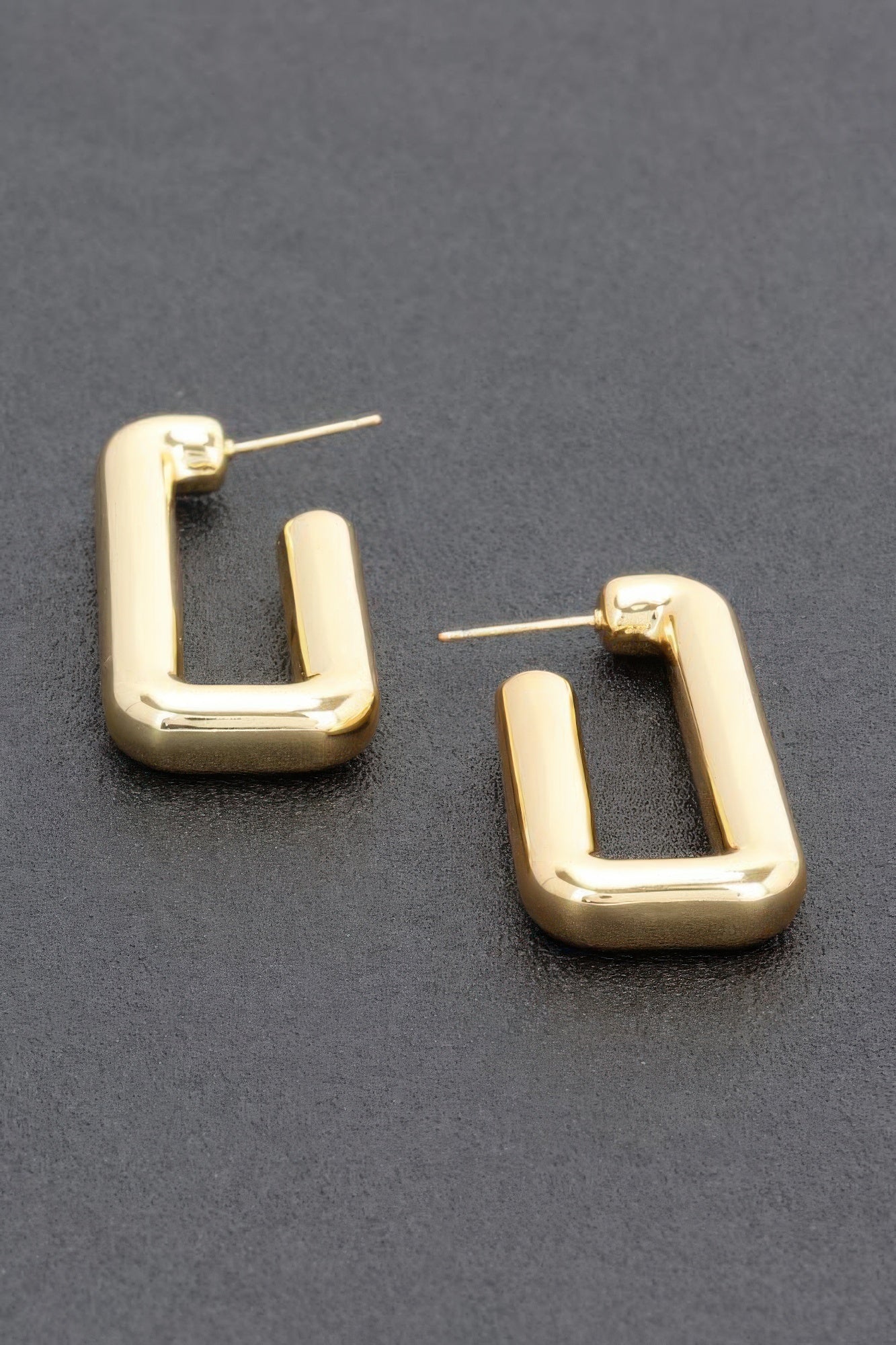  TRIBECA Square Chic Gold Dipped Hoop Earrings: NYFW BYMANYC ® New York.  NYC Wholesale Boutique Inventory - No MOQ & Ready to Ship