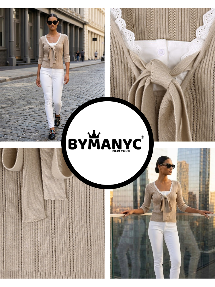  TRIBECA Women's Bow T-Shirt Prêt-à-Porter BYMANYC ® New York  NYC Wholesale Boutique Inventory - No MOQ & Ready to Ship