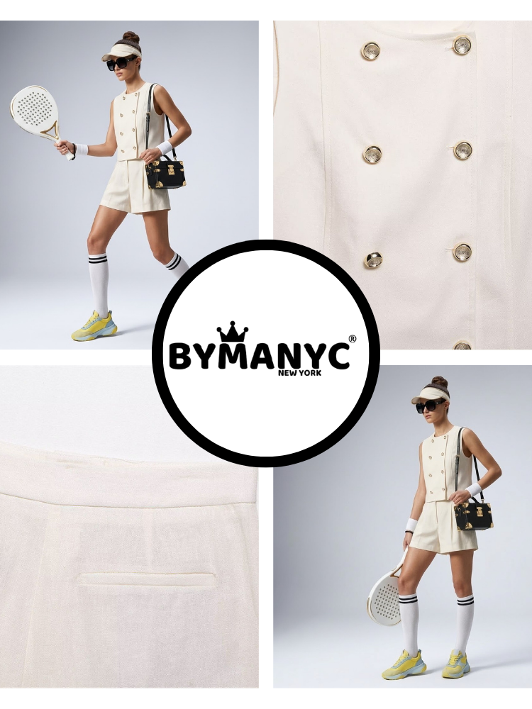  TRIBECA Women's Vest & Shorts Set Prêt-à-Porter BYMANYC ® New York  NYC Wholesale Boutique Inventory - No MOQ & Ready to Ship