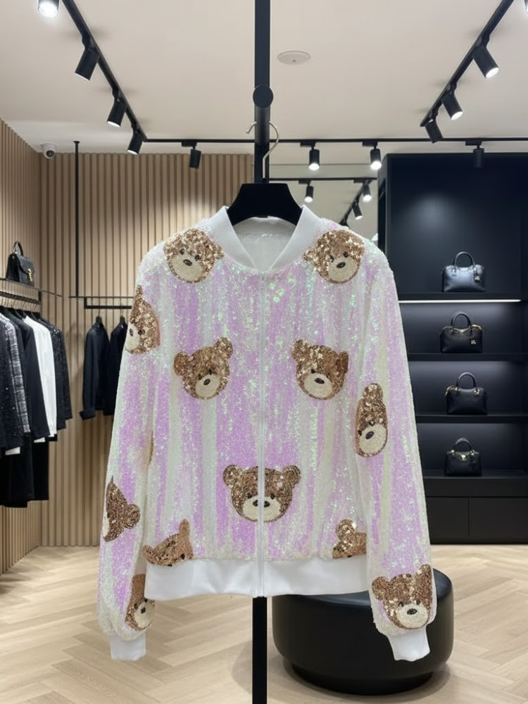  Teddy Pop-Art Sequin Bomber • CARNEGIE New Collection BYMANYC ® New York  NYC Wholesale Boutique Inventory - No MOQ & Ready to Ship