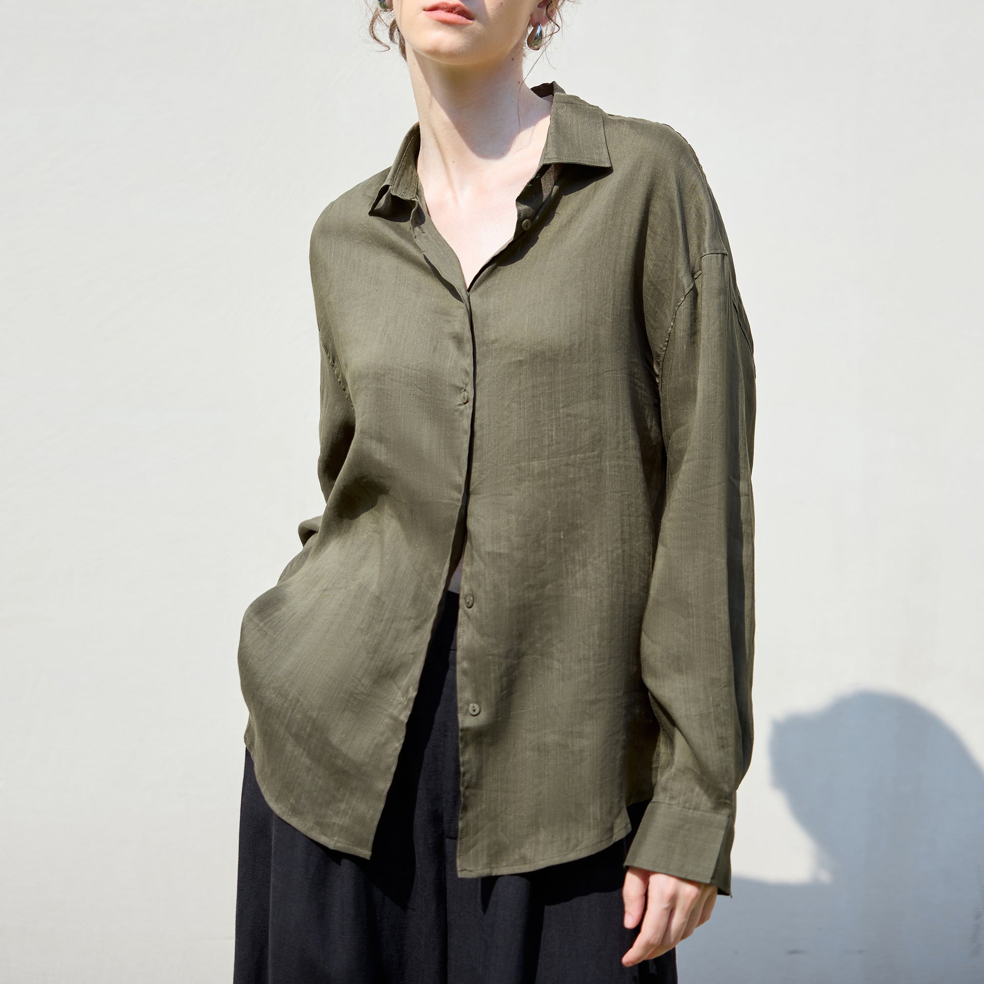 Tencel Polo Blouse, Greenwich Village | Women - BYMANYC ® New York - BYMANYC ® New York  