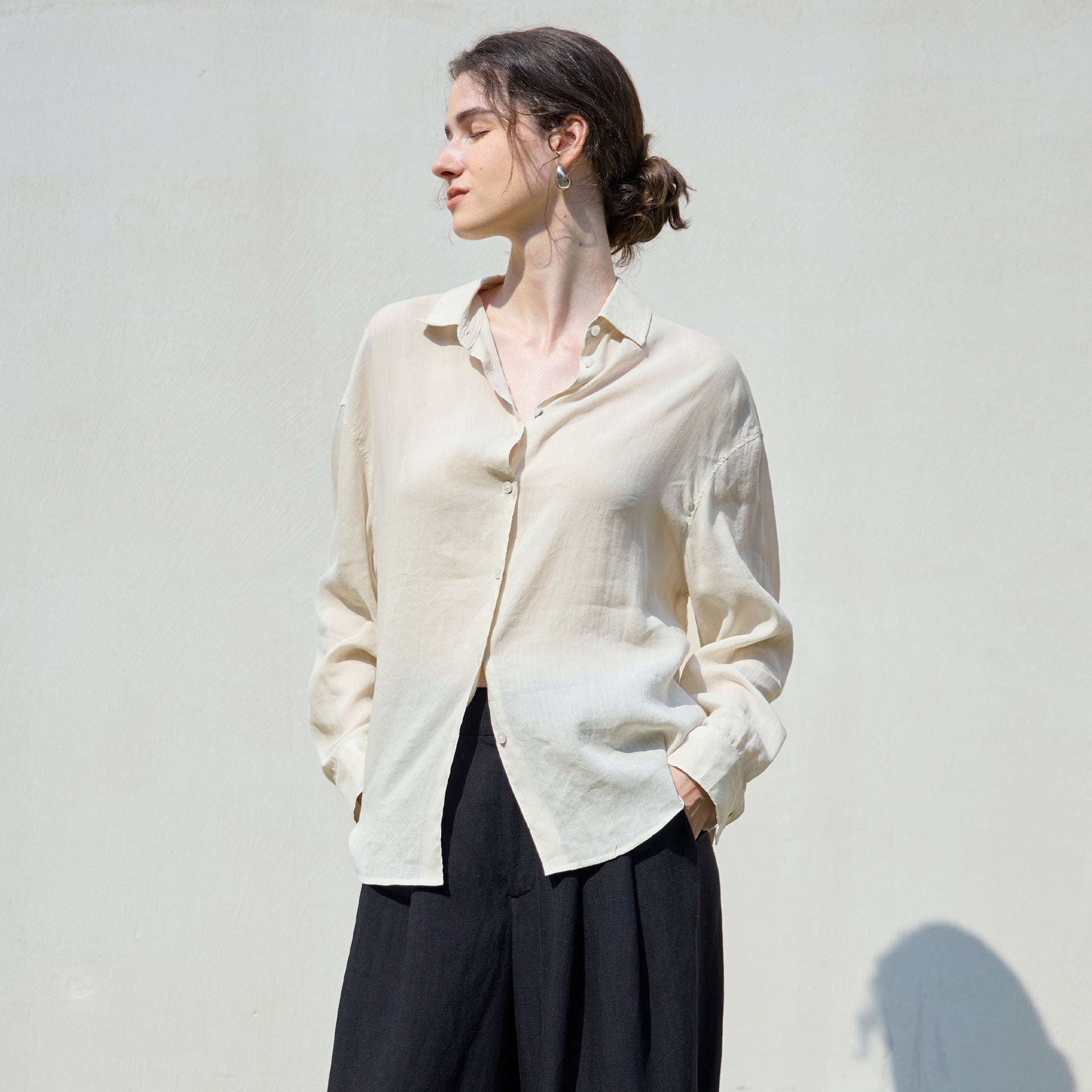 Tencel Polo Blouse, Greenwich Village | Women - BYMANYC ® New York - BYMANYC ® New York  
