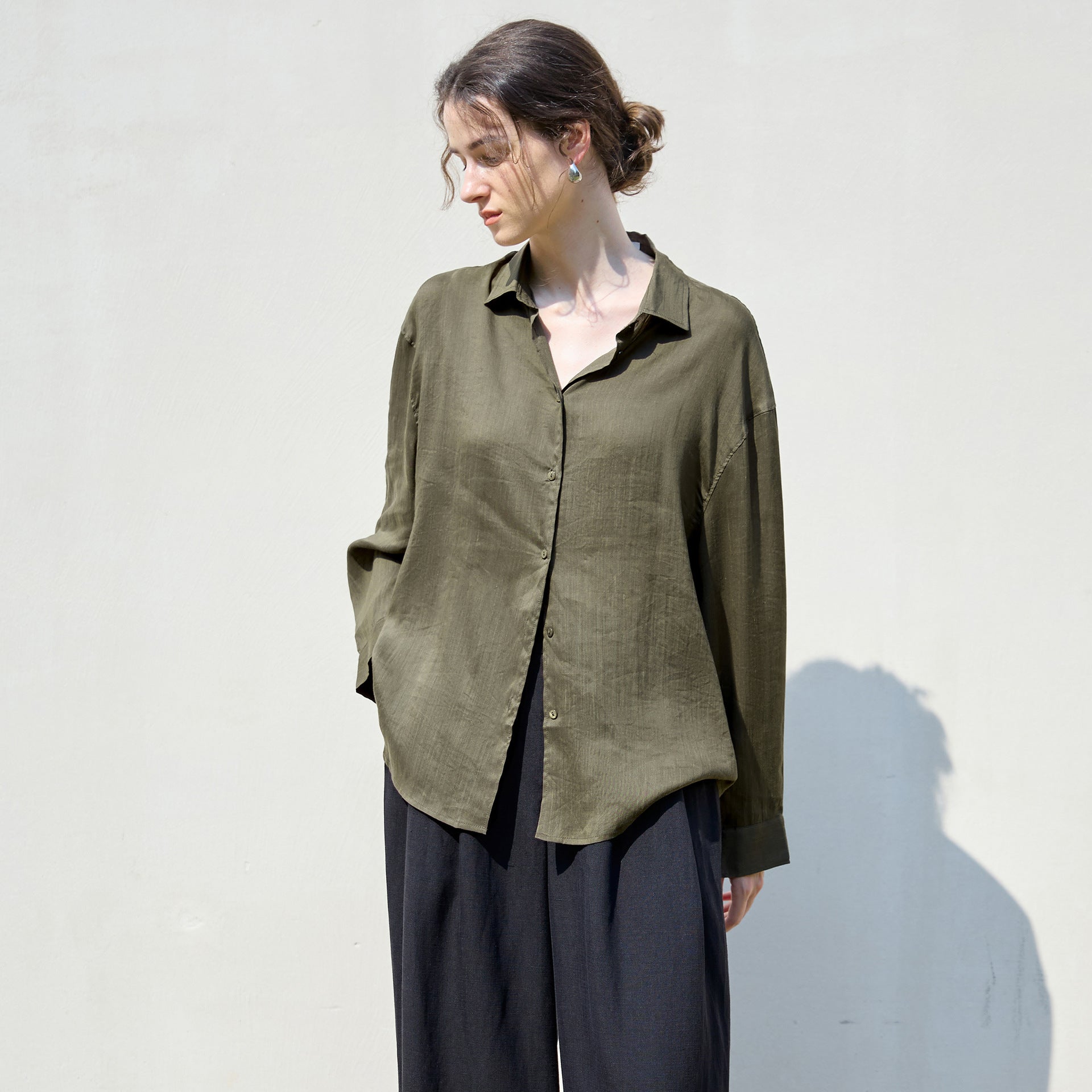 Tencel Polo Blouse, Greenwich Village | Women - BYMANYC ® New York - BYMANYC ® New York  