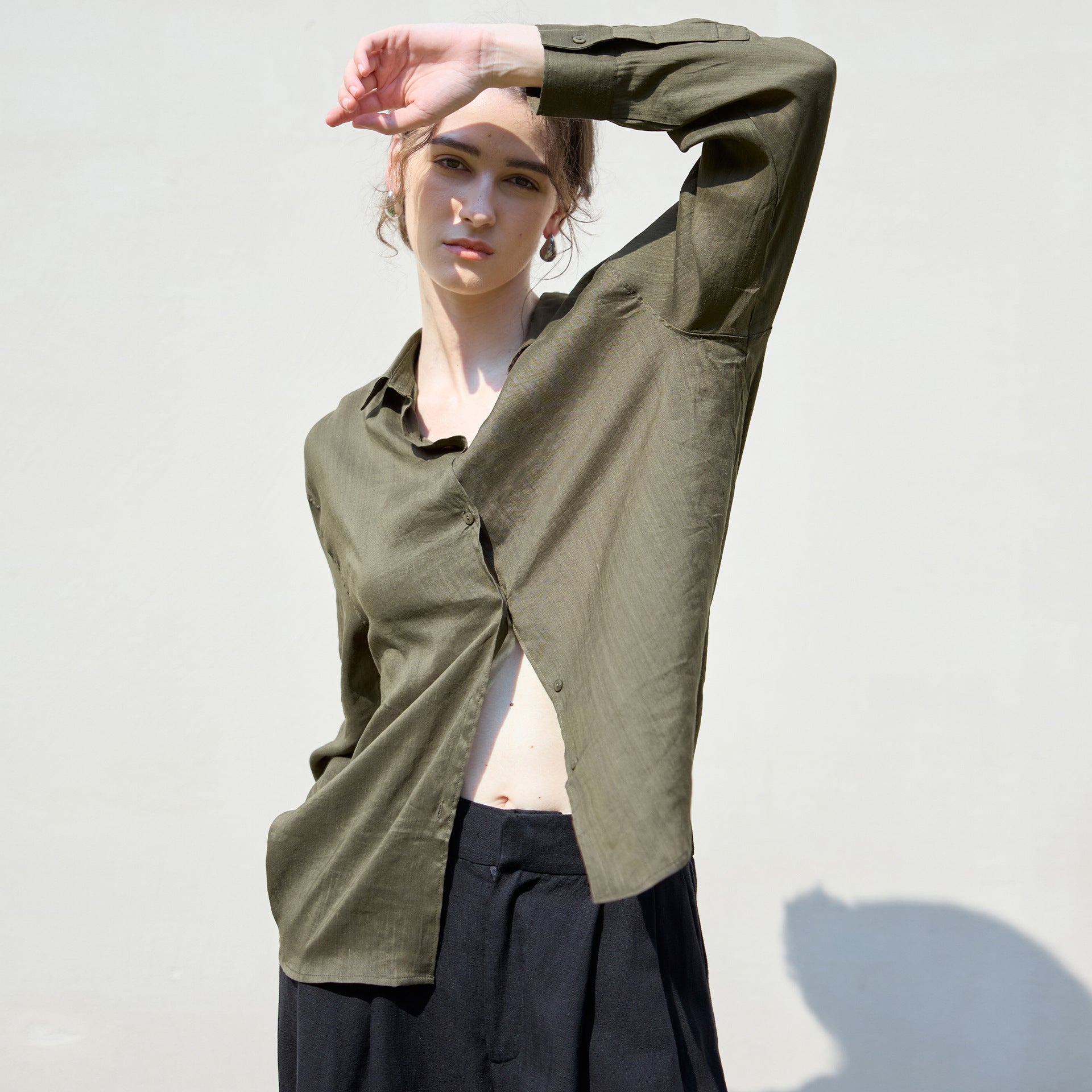 Tencel Polo Blouse, Greenwich Village | Women - BYMANYC ® New York - BYMANYC ® New York  