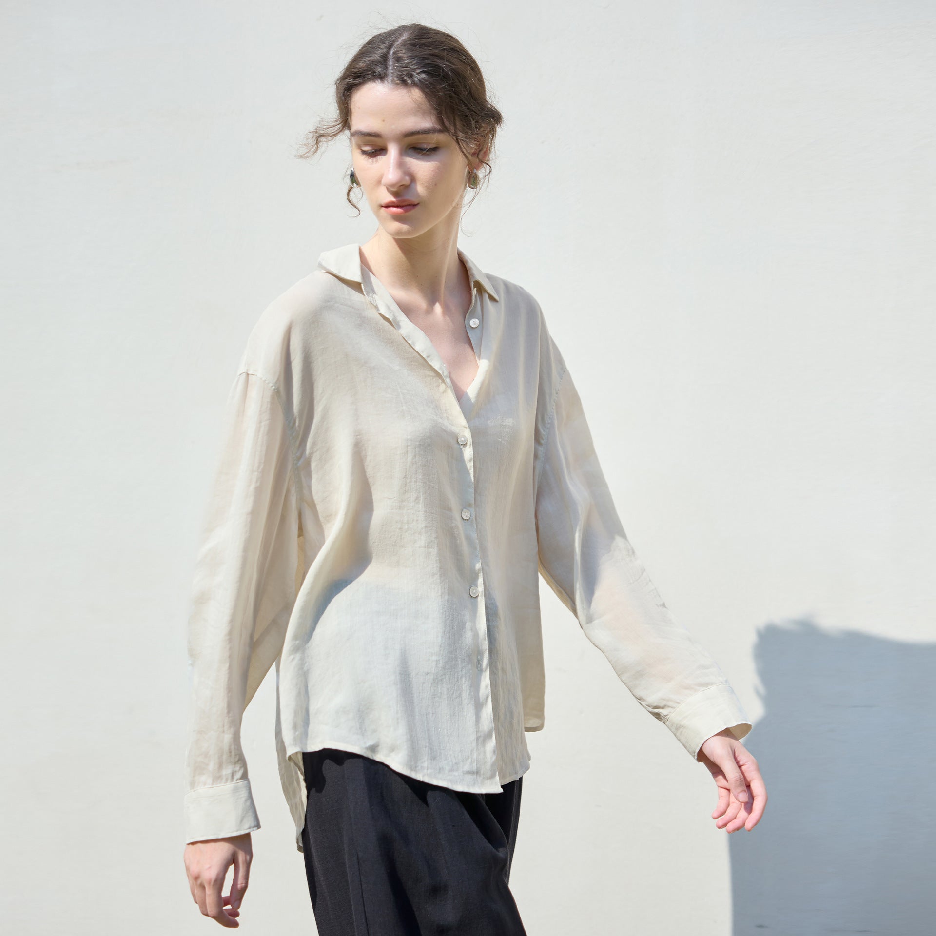 Tencel Polo Blouse, Greenwich Village | Women - BYMANYC ® New York - BYMANYC ® New York  