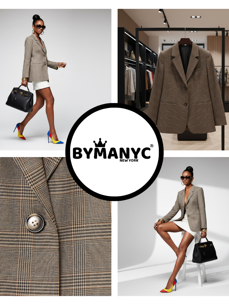  Timeless Plaid Eco-Blazer • LEXINGTON New Collection BYMANYC ® New York  NYC Wholesale Boutique Inventory - No MOQ & Ready to Ship