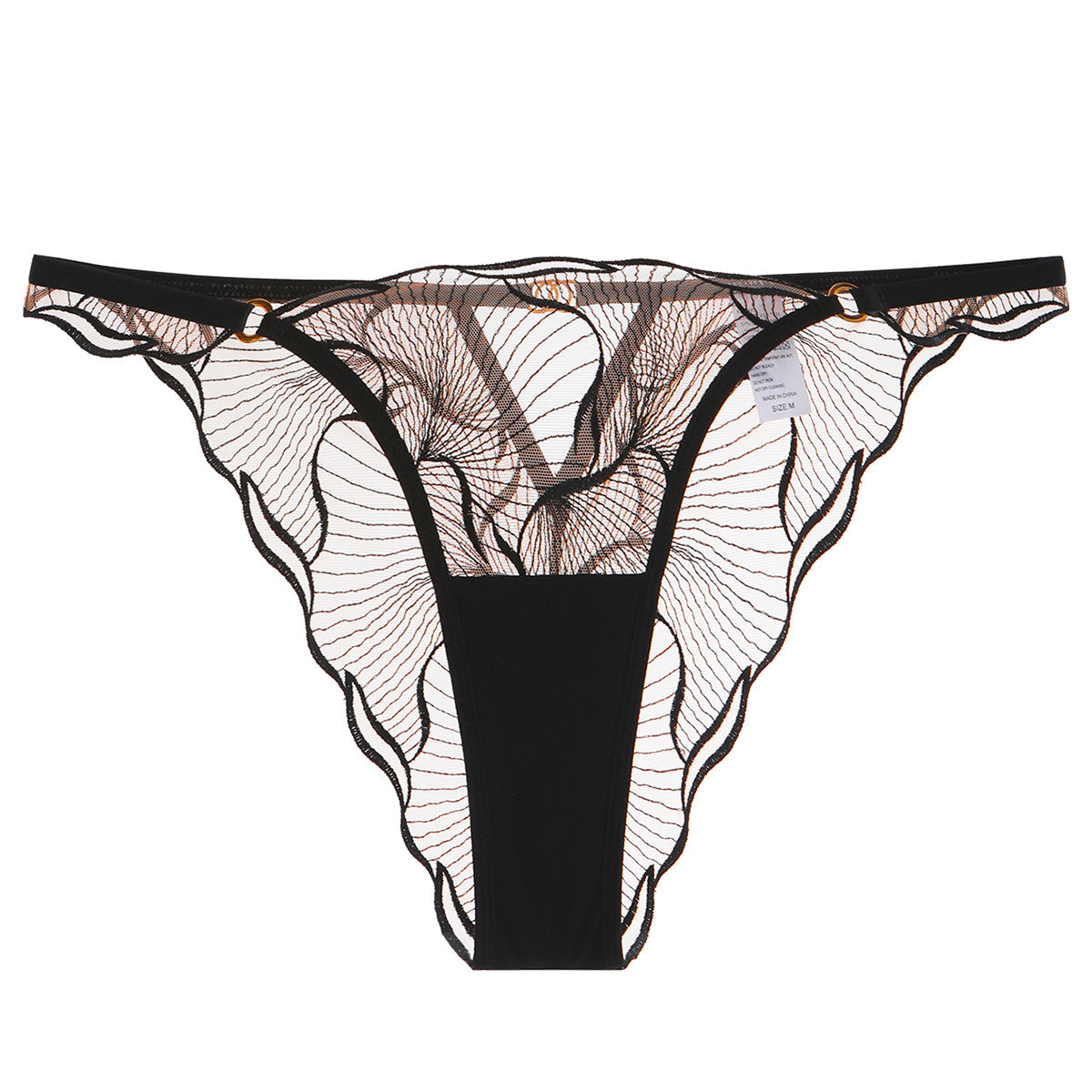 Transparent Embroidered Lace Lingerie Set with Low Waist and Triangle Pants, Greenwich Village, BYMANYC New York. - BYMANYC ® New York  