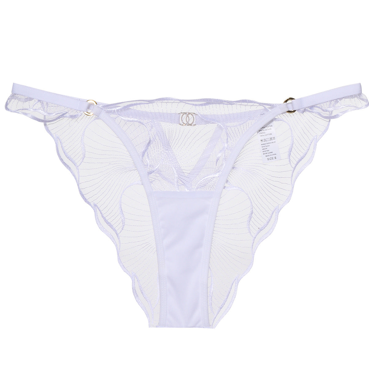 Transparent Embroidered Lace Lingerie Set with Low Waist and Triangle Pants, Greenwich Village, BYMANYC New York. - BYMANYC ® New York  