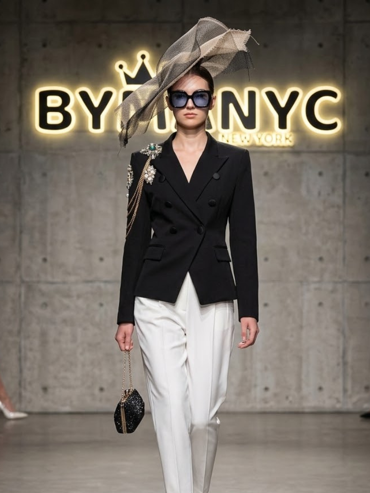 Women's Embellished Double-Breasted Blazer BYMANYC ® New York CONTEMPORARY VIBRANT MODERN FASHION - New Collection