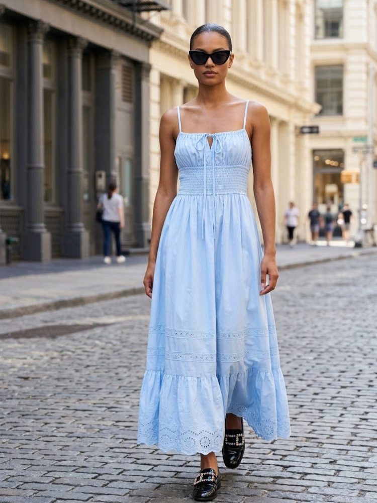  UPPER EAST SIDE Women's Sky Blue Dress Prêt-à-Porter BYMANYC ® NY  NYC Wholesale Boutique Inventory - No MOQ & Ready to Ship