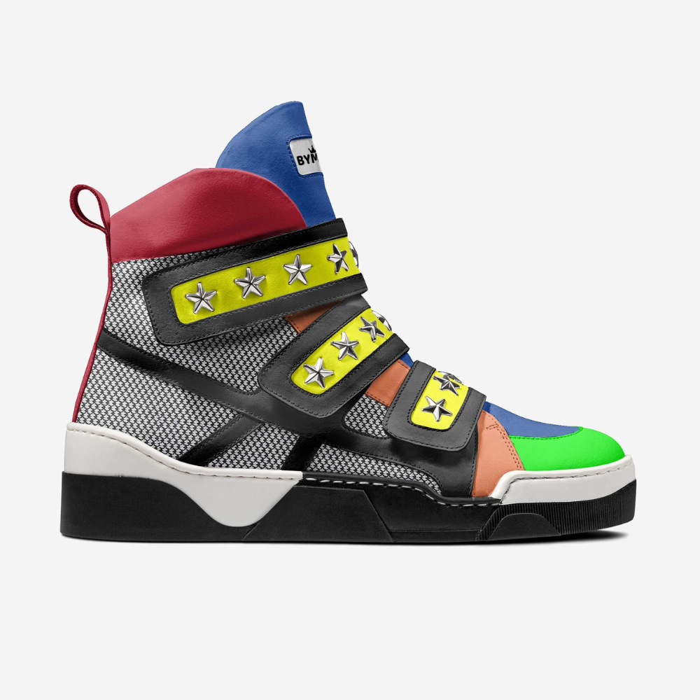  Unisex Limited Edition EAST VILLAGE MULTI High-Tops BYMANYC ® New York  NYC Wholesale Boutique Inventory - No MOQ & Ready to Ship