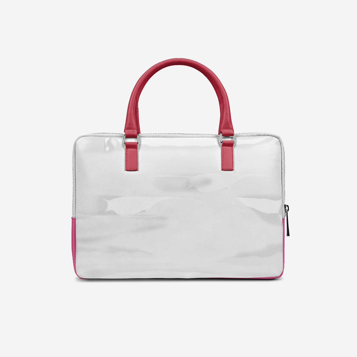 Vegan Designer Luxury Double Pocket Bag 16” BYMANYC ® New York White & Pink - BYMANYC ® New York