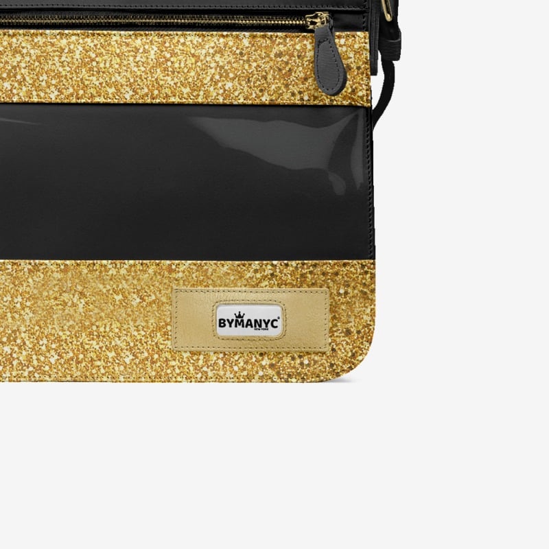 Vegan Gold Messenger Bag 16” | BYMANYC ® New York Luxe Metallic Edition - BYMANYC ® New York