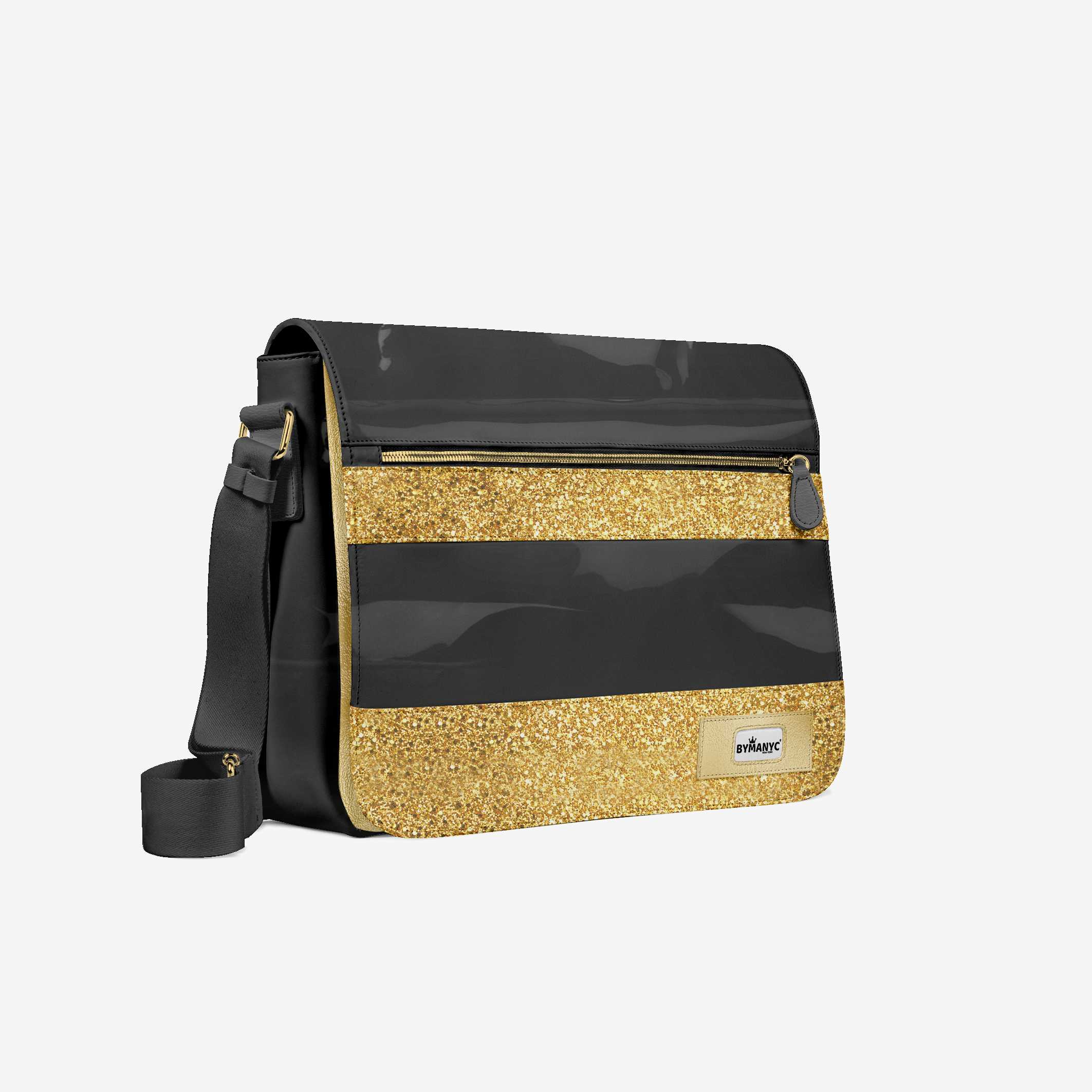 Vegan Gold Messenger Bag 16” | BYMANYC ® New York Luxe Metallic Edition - BYMANYC ® New York