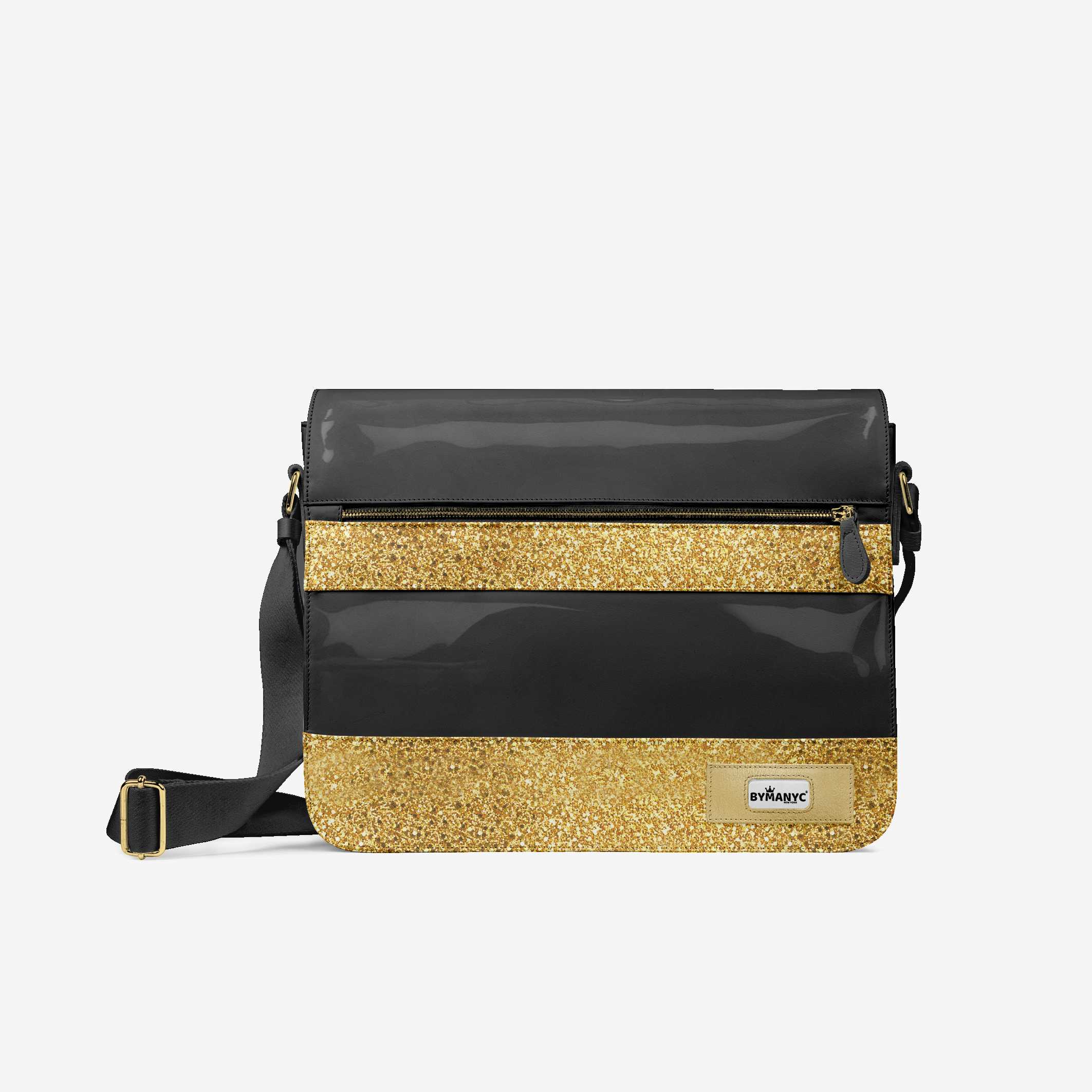 Vegan Gold Messenger Bag 16” | BYMANYC ® New York Luxe Metallic Edition - BYMANYC ® New York