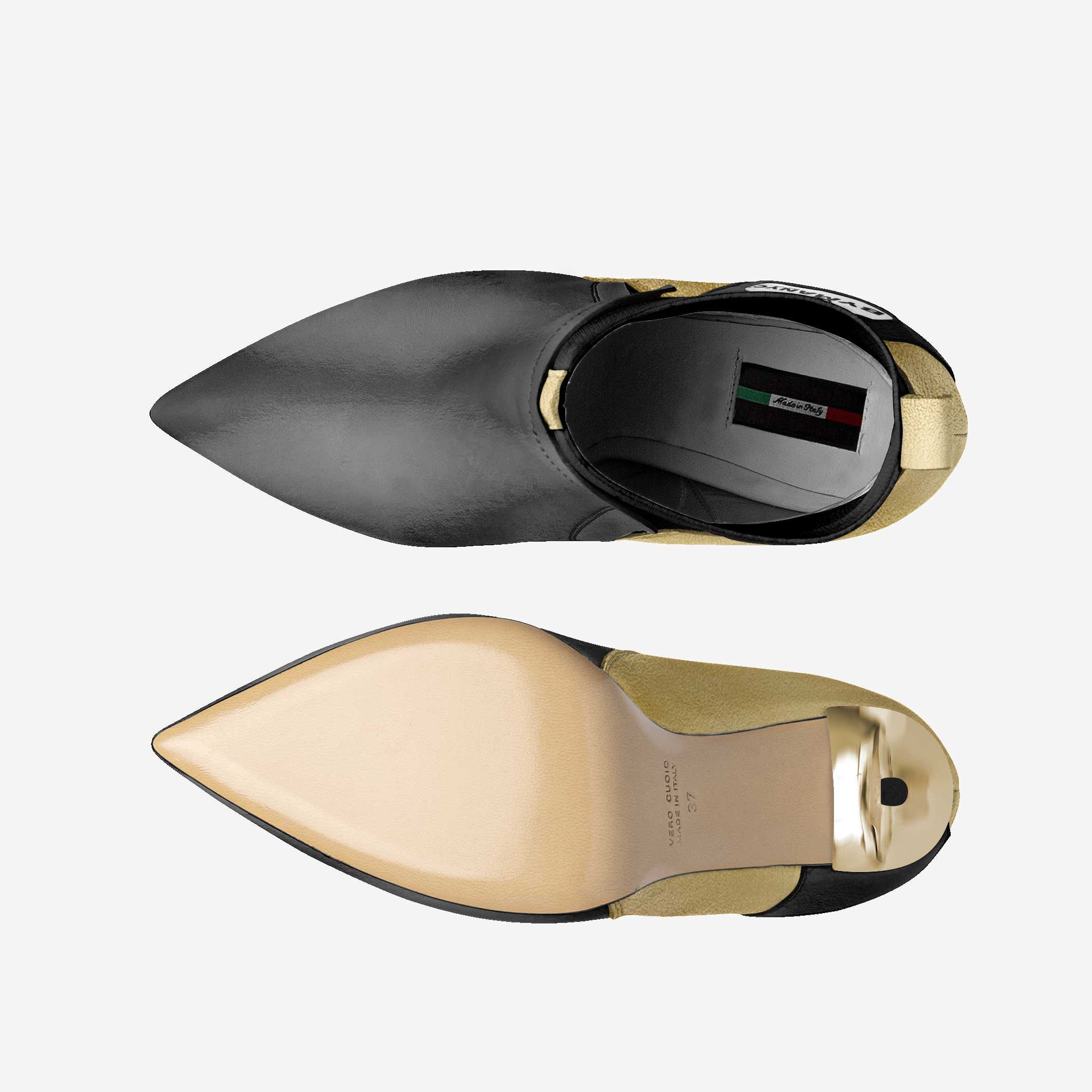  Vegan Heeled Shoe Women BYMANYC ® New York Tribeca Gold Flame  NYC Wholesale Boutique Inventory - No MOQ & Ready to Ship