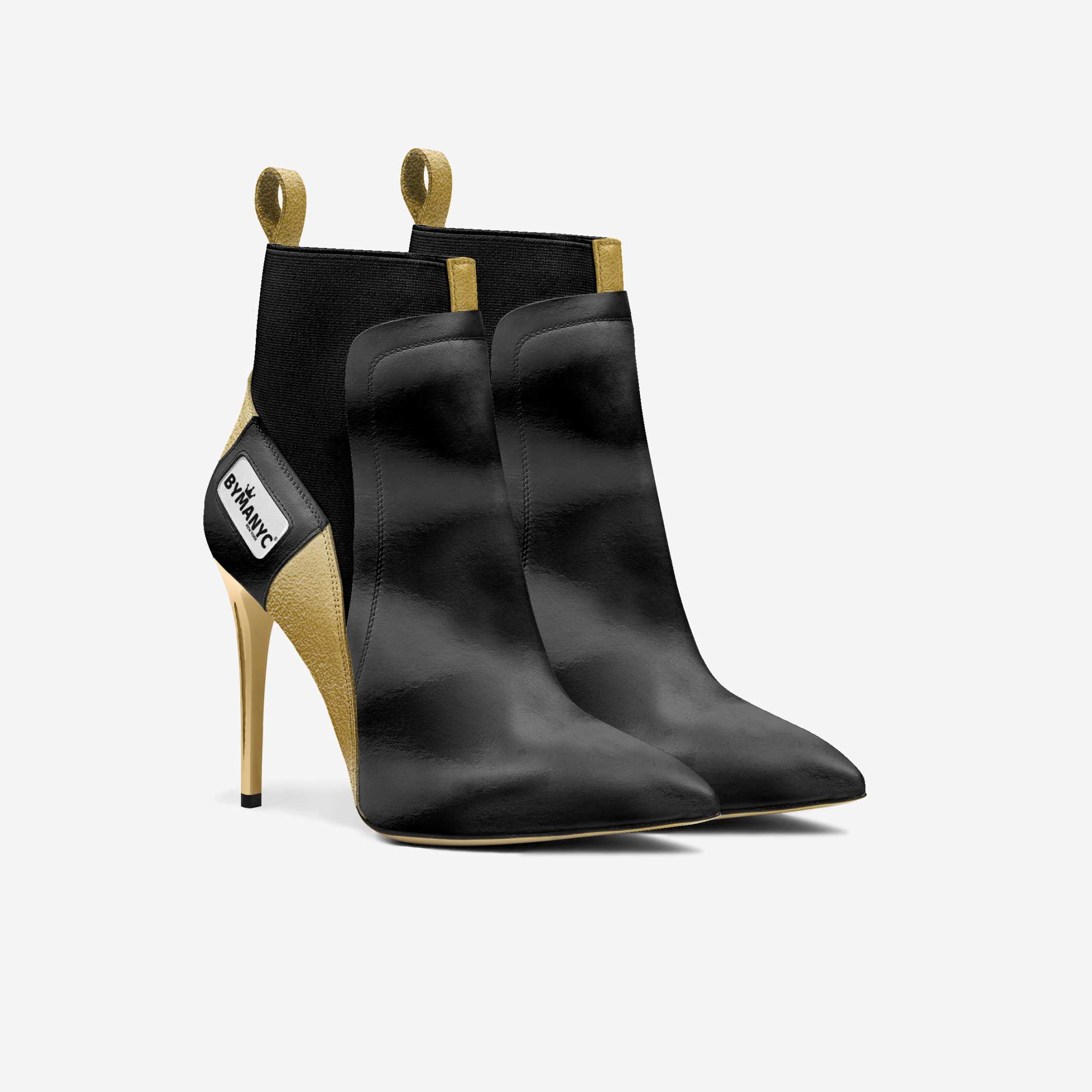  Vegan Heeled Shoe Women BYMANYC ® New York Tribeca Gold Flame  NYC Wholesale Boutique Inventory - No MOQ & Ready to Ship