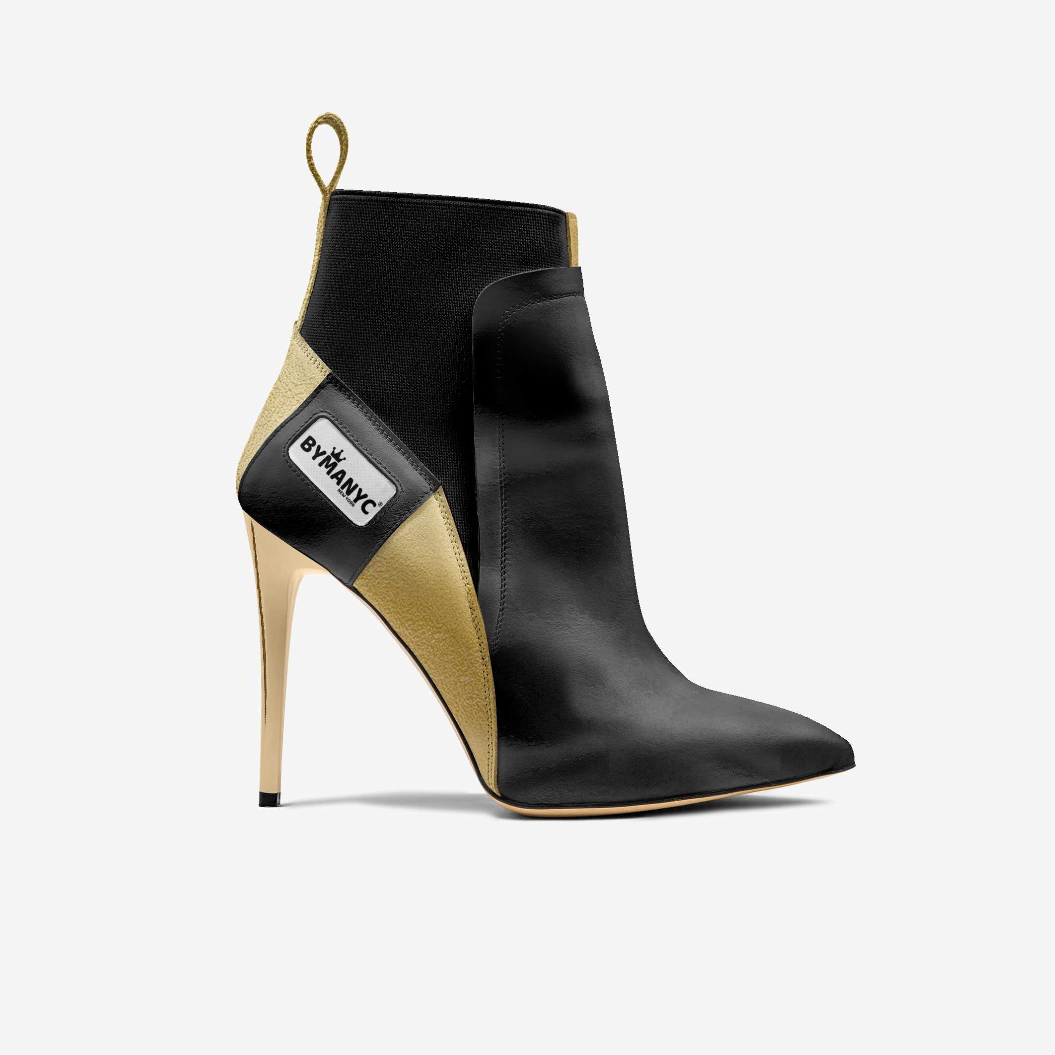  Vegan Heeled Shoe Women BYMANYC ® New York Tribeca Gold Flame  NYC Wholesale Boutique Inventory - No MOQ & Ready to Ship