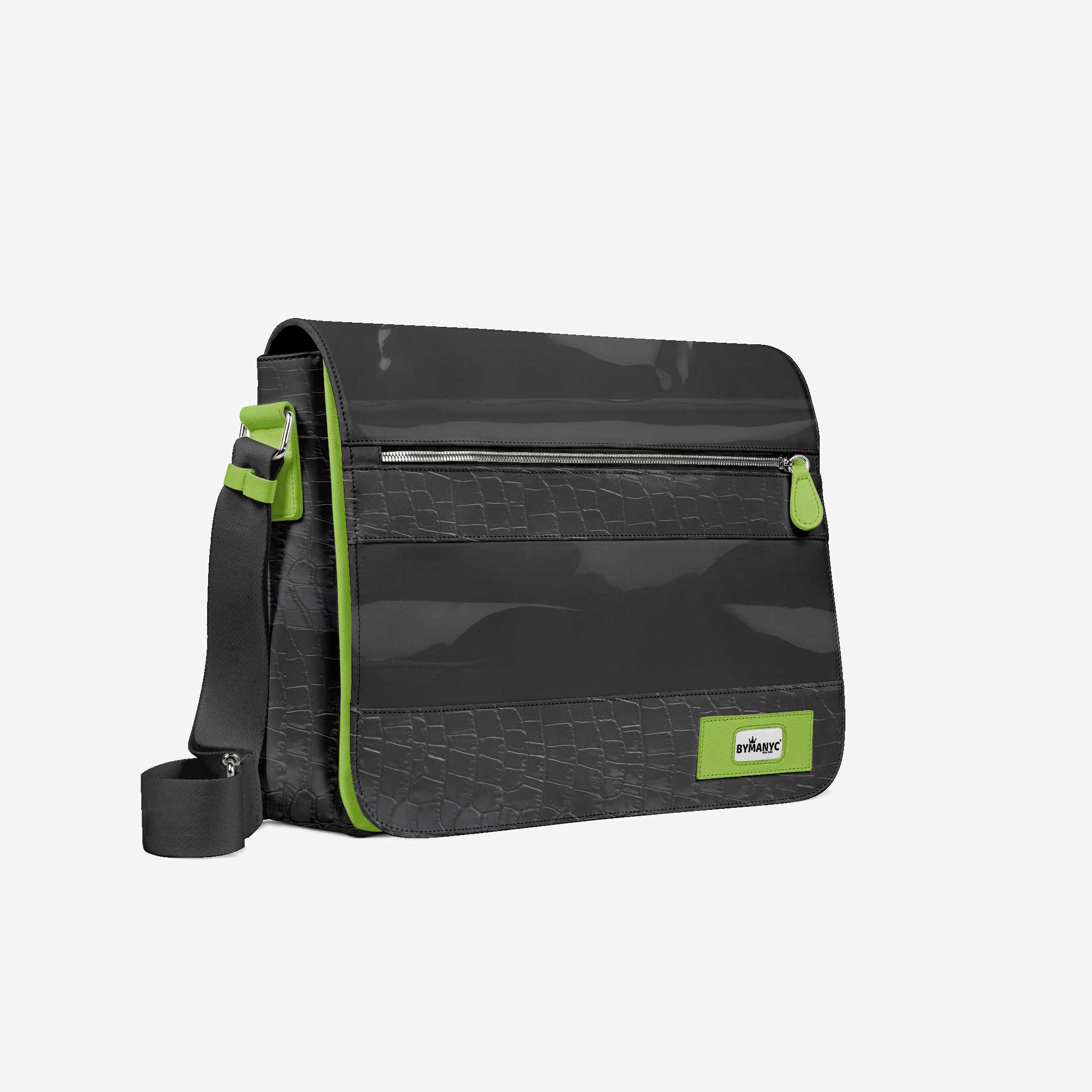 Vegan Urban Stripe Messenger Bag 16” | BYMANYC ® New York Downtown Edge - BYMANYC ® New York