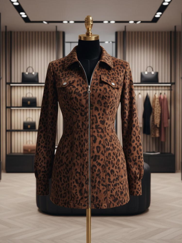 Velvet Leopard Zip-Dress • SOHO New Collection BYMANYC ® New York