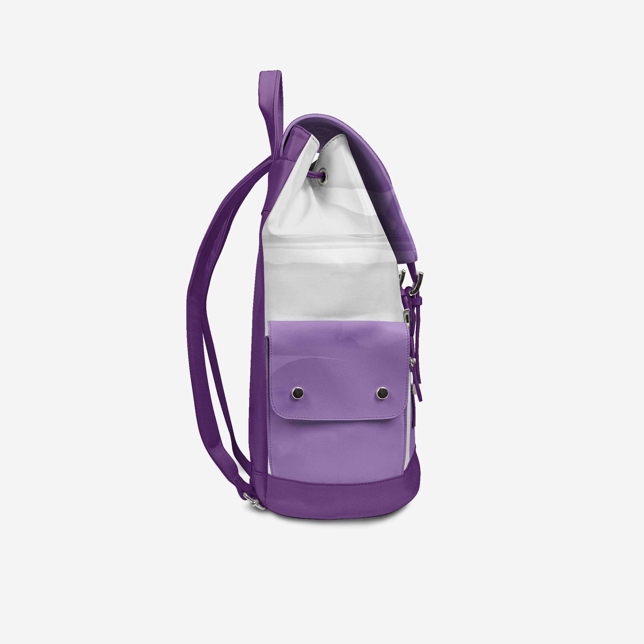  Violet & White Couture Eco Backpack – BYMANYC ® New York (Handmade in Italy)  NYC Wholesale Boutique Inventory - No MOQ & Ready to Ship