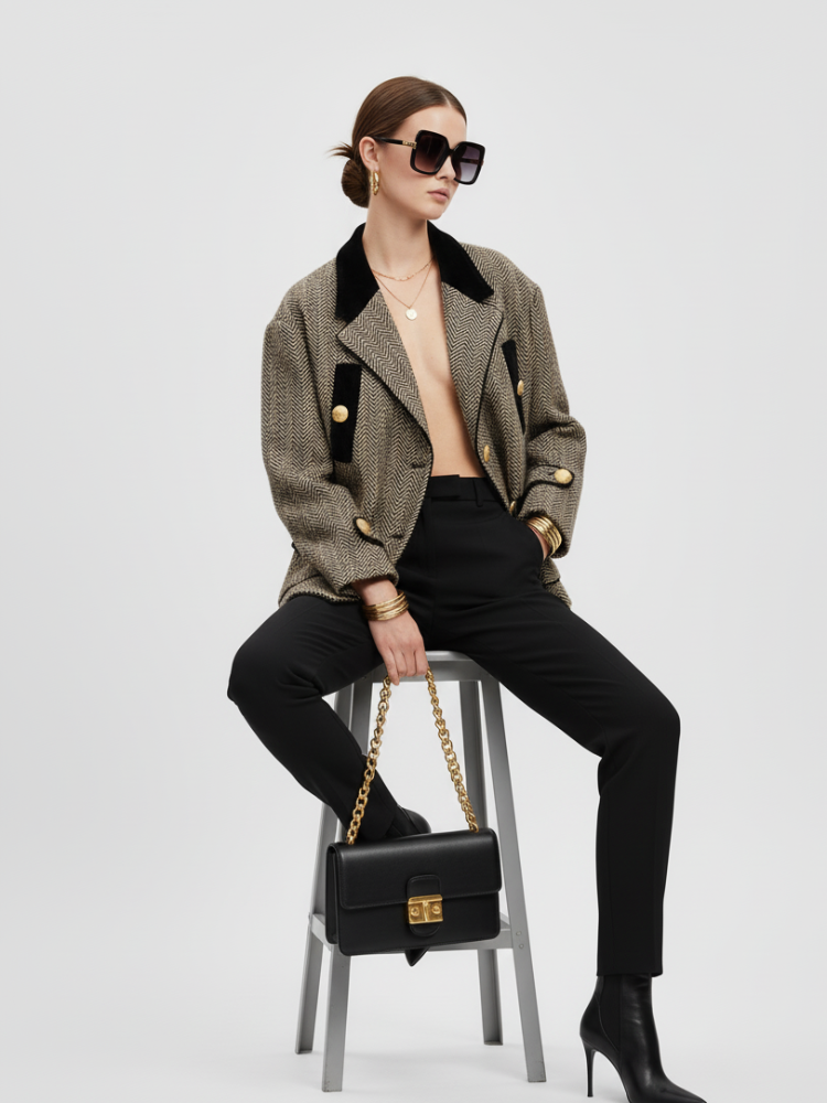 WEST VILLAGE Herringbone Tweed Jacket BYMANYC ® New York - BYMANYC ® New York  