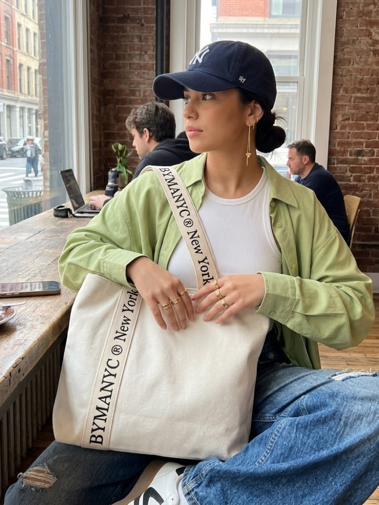 WOMEN'S BAG Cream Canvas Tote LEXINGTON - BYMANYC ® New York - BYMANYC ® New York  