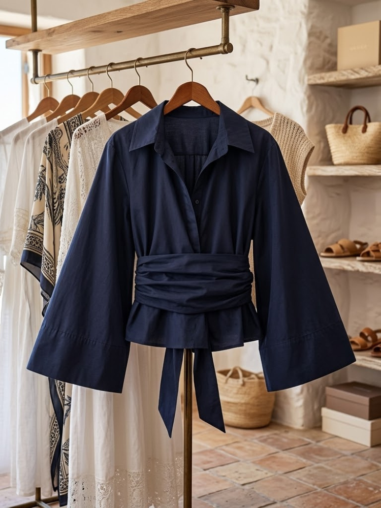  WOMEN'S BLOUSE ASTORIA Blue Navy New Collection IBIZA Summer – BYMANYC ® New York  NYC Wholesale Boutique Inventory - No MOQ & Ready to Ship