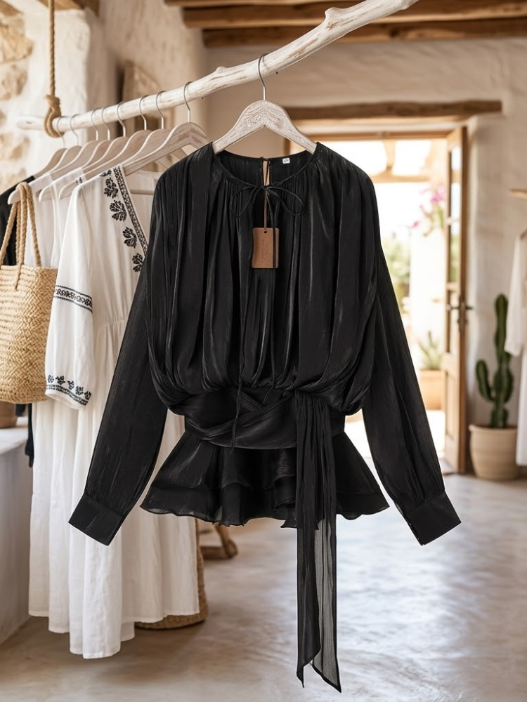  WOMEN'S BLOUSE BASSA Ibiza Collection BYMANYC ® New York  NYC Wholesale Boutique Inventory - No MOQ & Ready to Ship