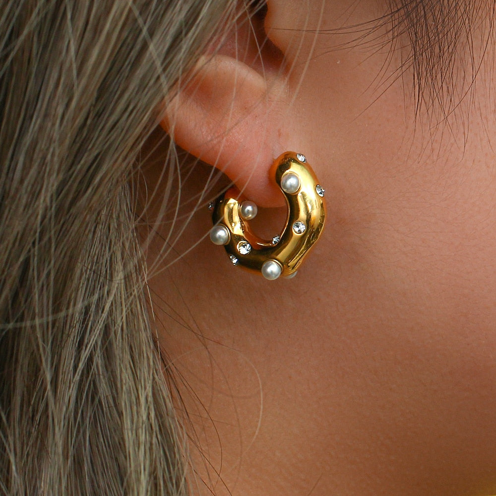  WOMEN'S EARRINGS Gold Color HUDSON - BYMANYC ® New York  NYC Wholesale Boutique Inventory - No MOQ & Ready to Ship