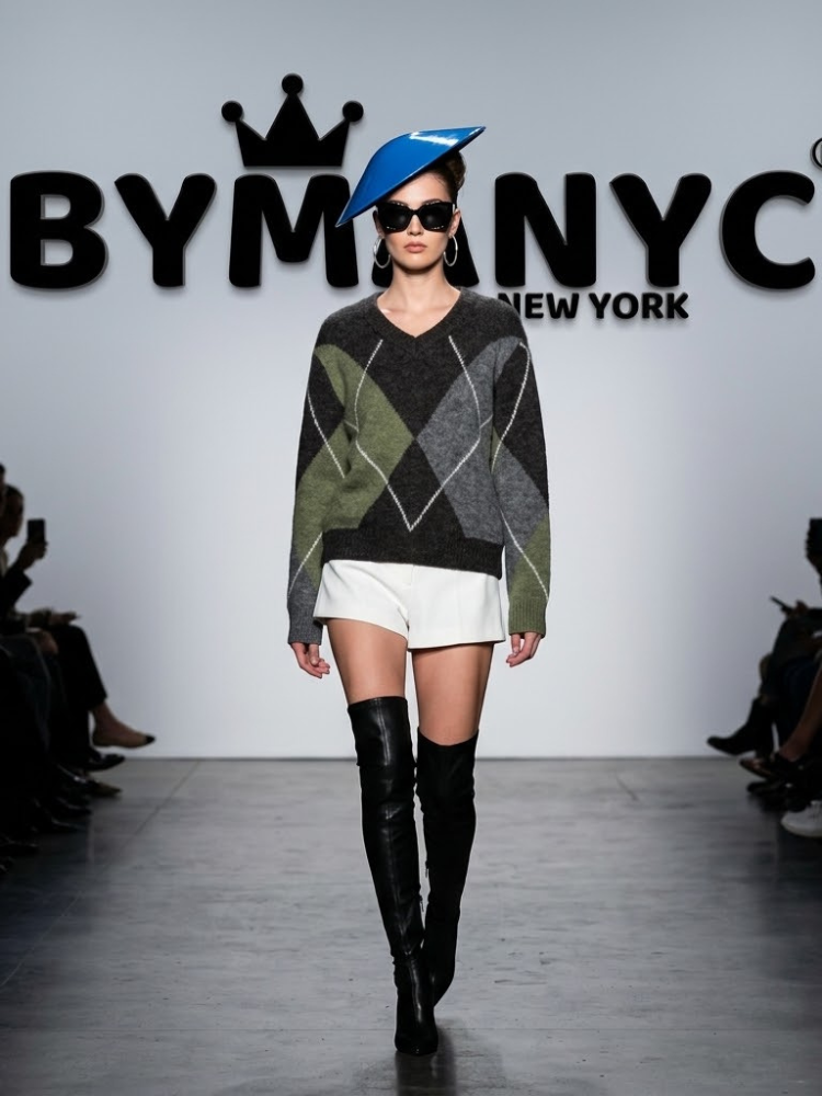 WOMEN'S SWEATERS Argyle Eco-Friendly Prêt-à-Porter New Collection SOHO BYMANYC ® New York