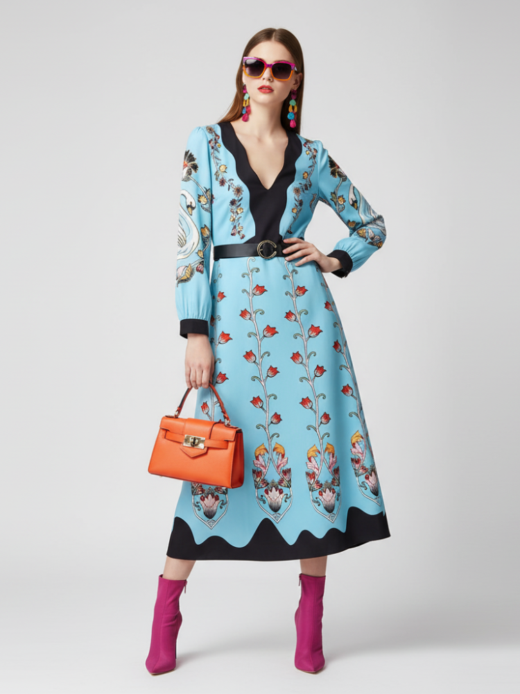 Waist-Cinched Floral Dress, The Met | Women - BYMANYC ® New York - BYMANYC ® New York  