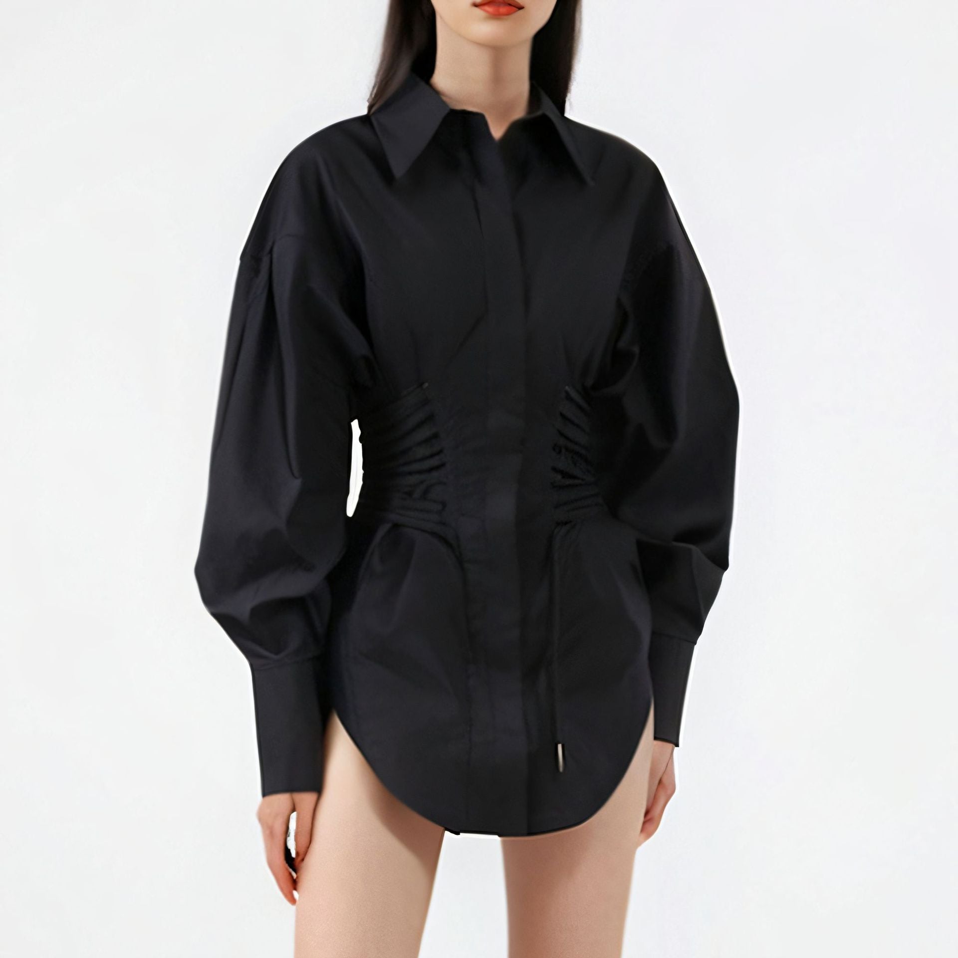 Waist-Tied Irregular Shirt, Hudson Yards | Women - BYMANYC ® New York - BYMANYC ® New York  