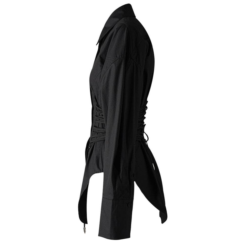 Waist-Tied Irregular Shirt, Hudson Yards | Women - BYMANYC ® New York - BYMANYC ® New York  