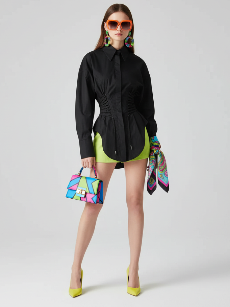 Waist-Tied Irregular Shirt, Hudson Yards | Women - BYMANYC ® New York - BYMANYC ® New York  