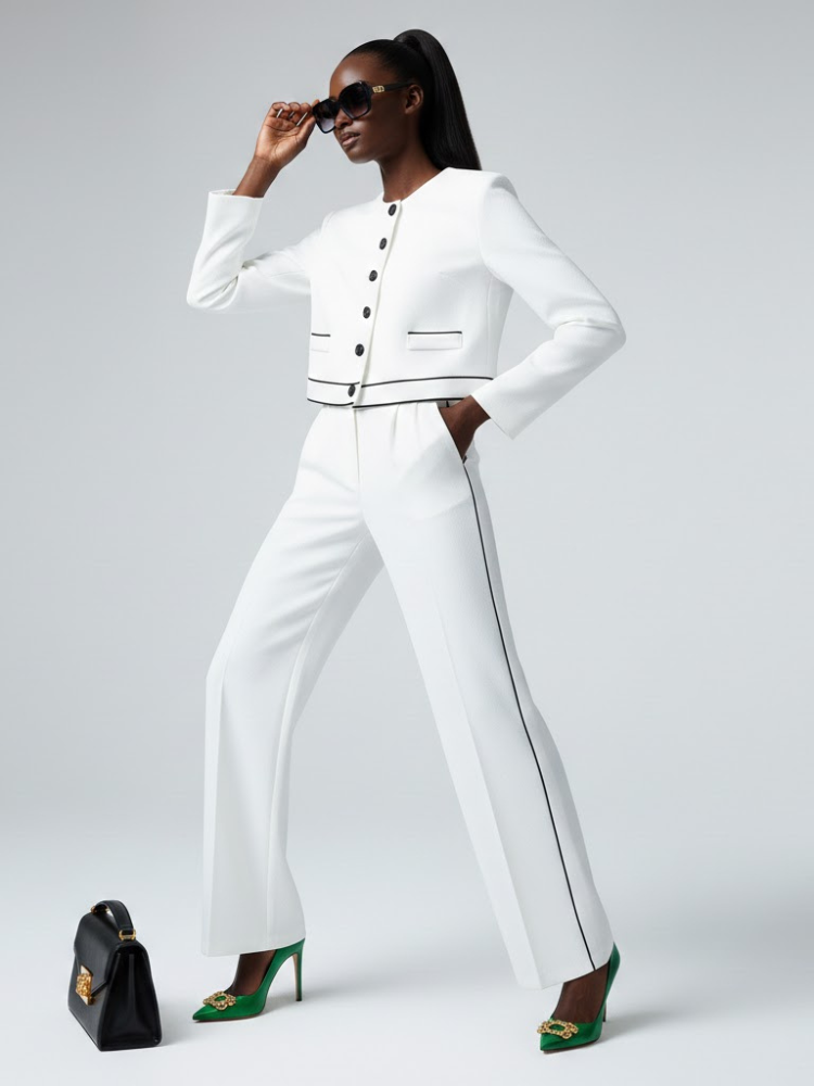  White MADISON Suit Jacket & Pants Prêt-à-Porter BYMANYC ® New York  NYC Wholesale Boutique Inventory - No MOQ & Ready to Ship