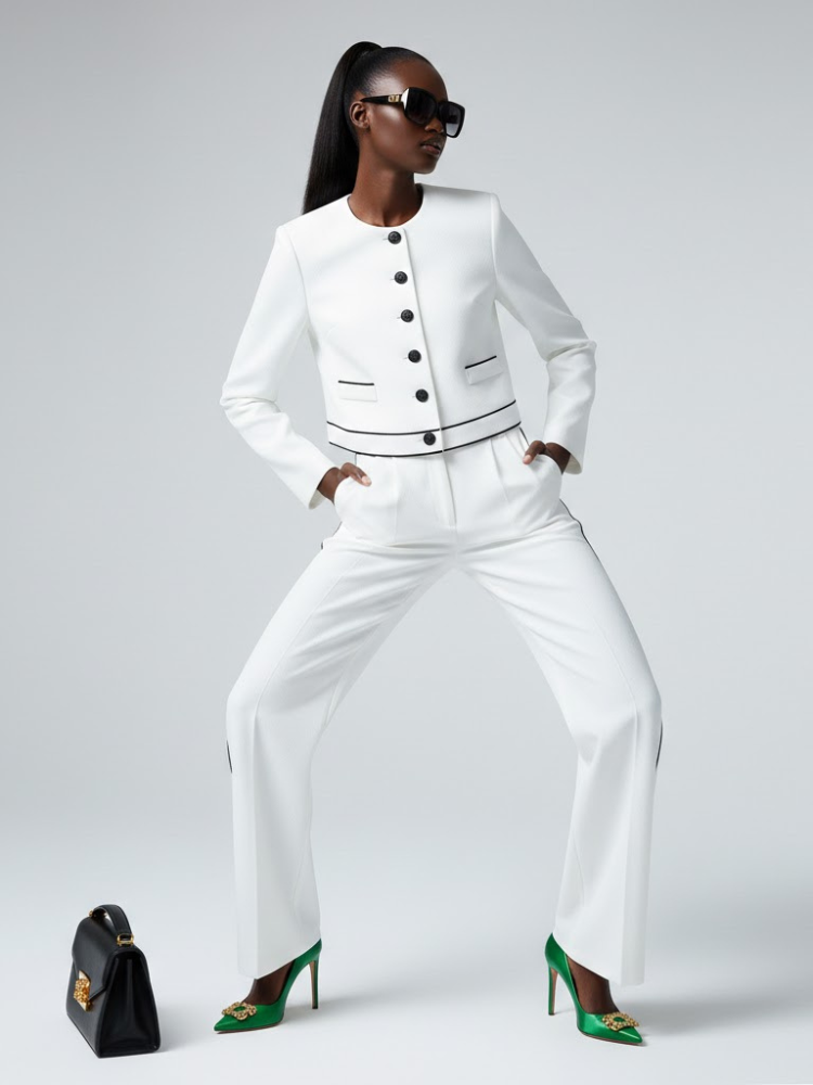  White MADISON Suit Jacket & Pants Prêt-à-Porter BYMANYC ® New York  NYC Wholesale Boutique Inventory - No MOQ & Ready to Ship