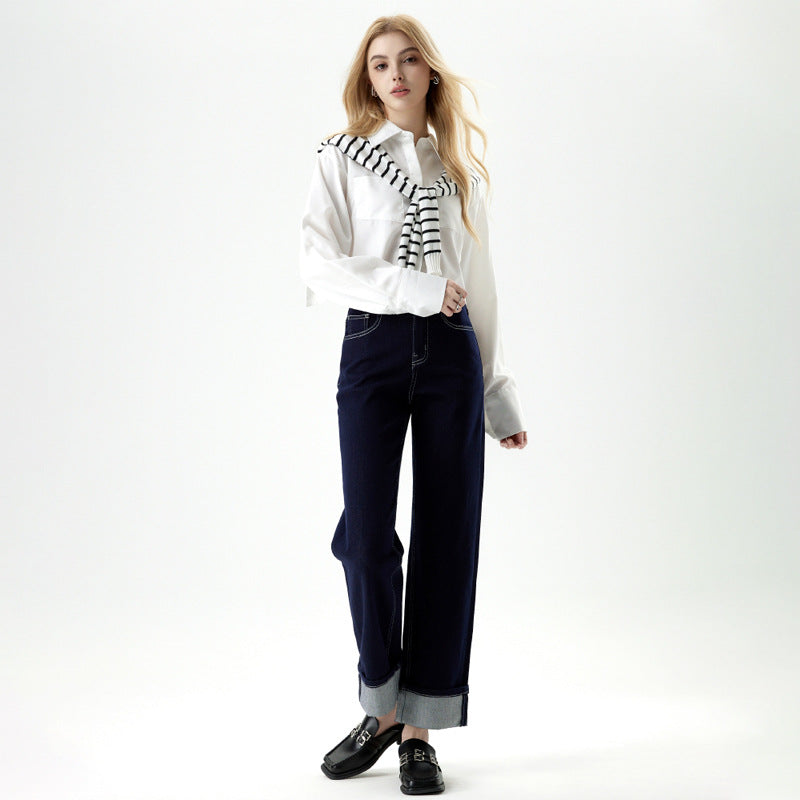 Wide-Leg Cropped Jeans, Fifth Avenue | Women - BYMANYC ® New York - BYMANYC ® New York  