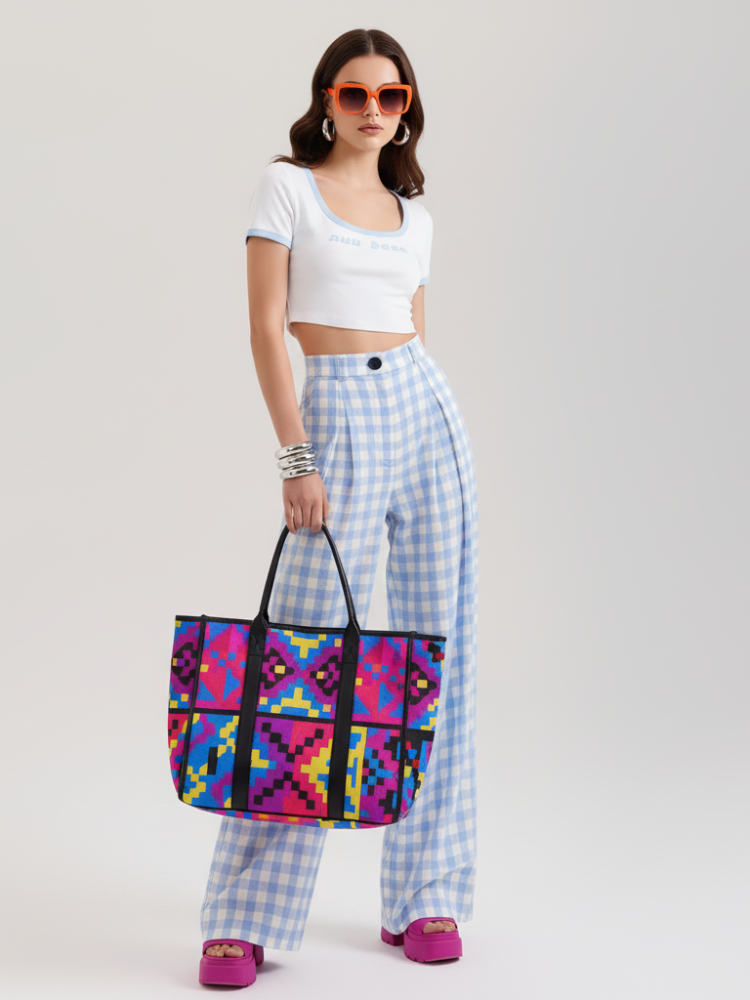Wide-Leg Plaid Pants, Upper East Side | Women - BYMANYC ® New York - BYMANYC ® New York  