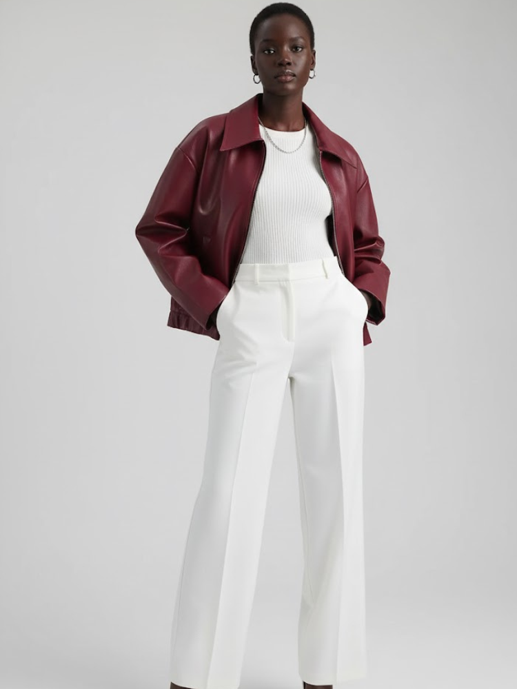  Wine Vegan Leather Blouson Jacket SULLIVAN: New Colección COUTURE in NOLITA - BYMANYC ® New York  NYC Wholesale Boutique Inventory - No MOQ & Ready to Ship