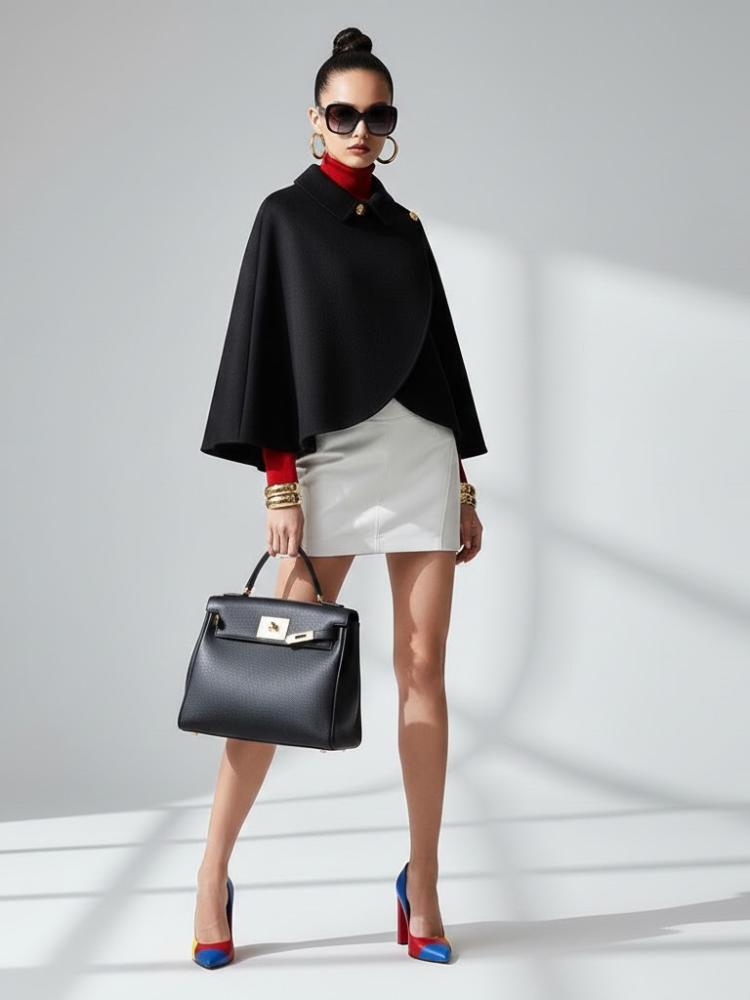  Woman’s Eco-Chic Cape Jacket: TRIBECA New Eco-Fashion Collection | BYMANYC ® New York  NYC Wholesale Boutique Inventory - No MOQ & Ready to Ship