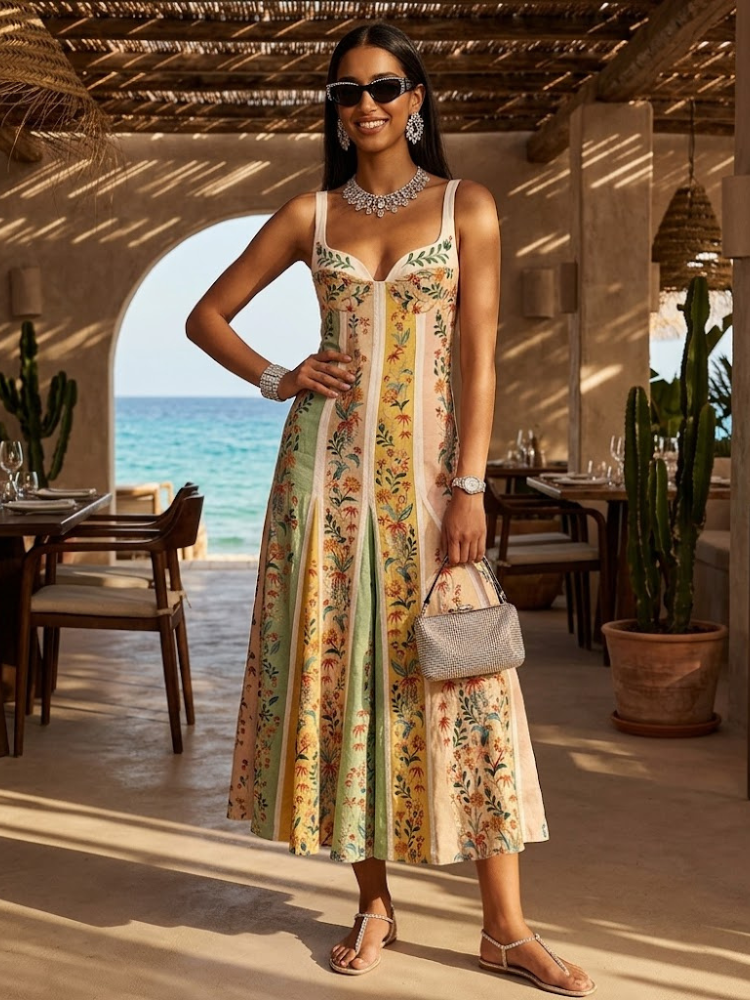  Women Strapless Floral Dress, IBIZA - BYMANYC ® New York  NYC Wholesale Boutique Inventory - No MOQ & Ready to Ship