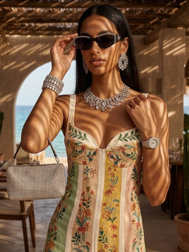  Women Strapless Floral Dress, IBIZA - BYMANYC ® New York  NYC Wholesale Boutique Inventory - No MOQ & Ready to Ship