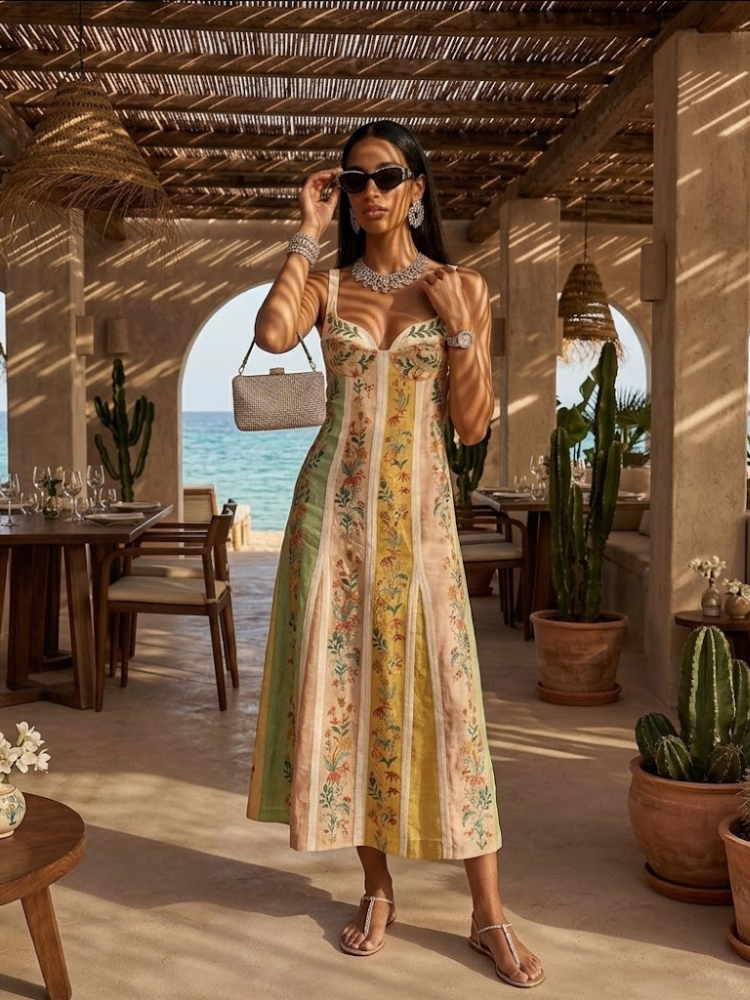  Women Strapless Floral Dress, IBIZA - BYMANYC ® New York  NYC Wholesale Boutique Inventory - No MOQ & Ready to Ship
